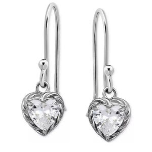 Giani Bernini Sterling Silver Heart Shaped Cubic Zirconia Drop Earrings